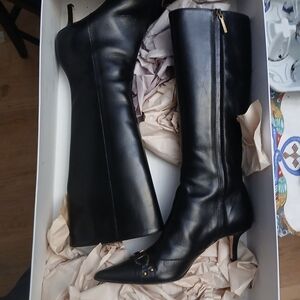 Dior Black Leather Heeled Boots